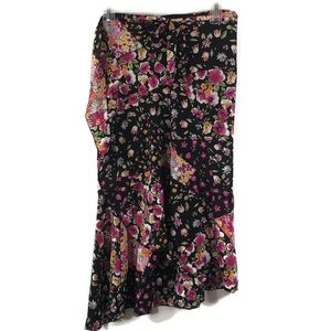 CITbyTA Patchwork Floral Wrap Skirt